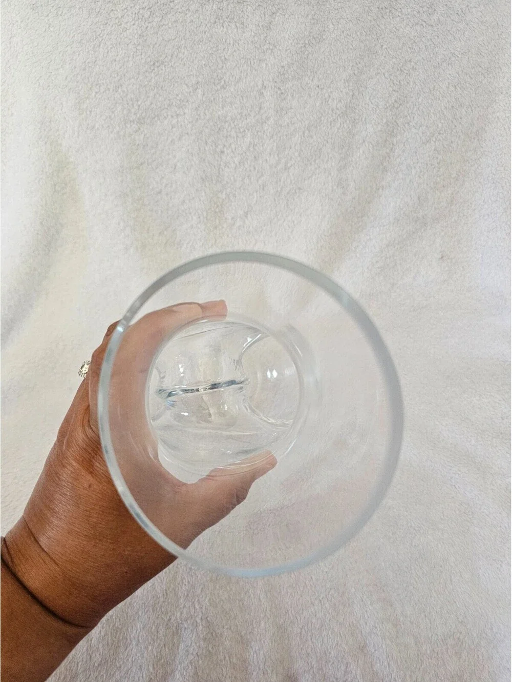 Unbranded Donut Hole Pitcher Vase Clear Glass 11.5